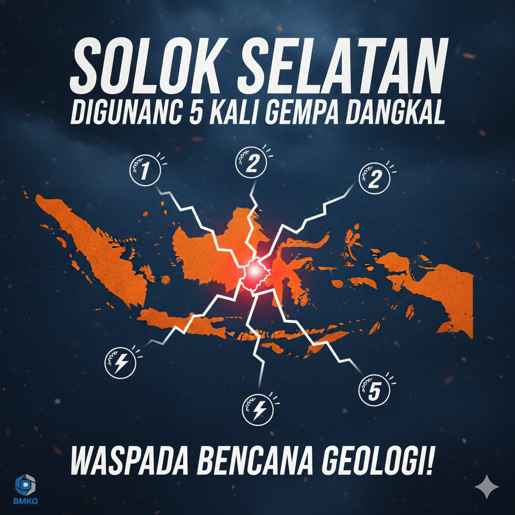 Gempa Dangkal Guncang Solok Selatan 5 Kali, Sesar Suliti Aktif